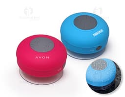 Waterproof speaker with a modern circular design. Completely sealed, made of durable plastic with impeccable sound quality.