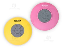 Waterproof speaker with a modern circular design. Completely sealed, made of durable plastic with impeccable sound quality.