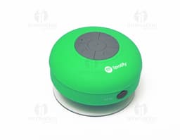Waterproof speaker with a modern circular design. Completely sealed, made of durable plastic with impeccable sound quality.