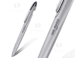 Caneta plástica - 03: ideal para o dia a dia no escritório ou em casa. Com design moderno e acabamento de alta qualidade