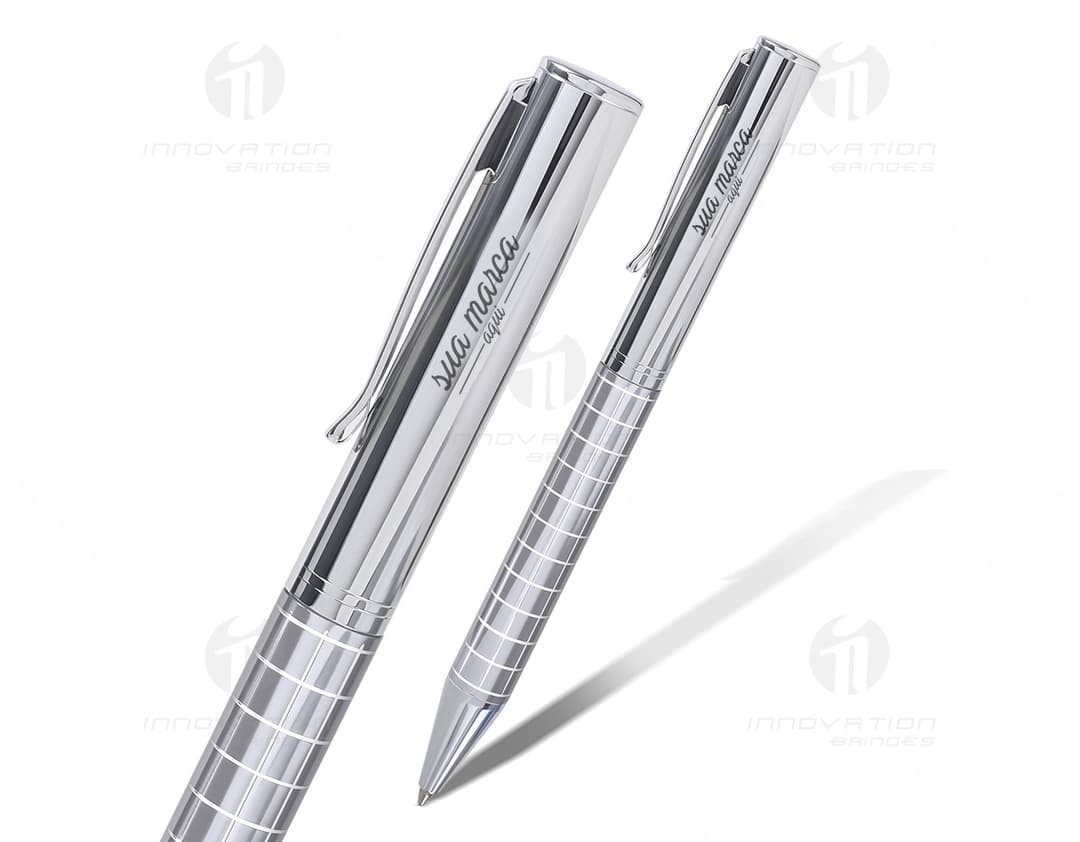 Caneta de metal - 64: Ideal para escrita suave e durável em ambientes de trabalho ou estudo. Feita com materiais de alta