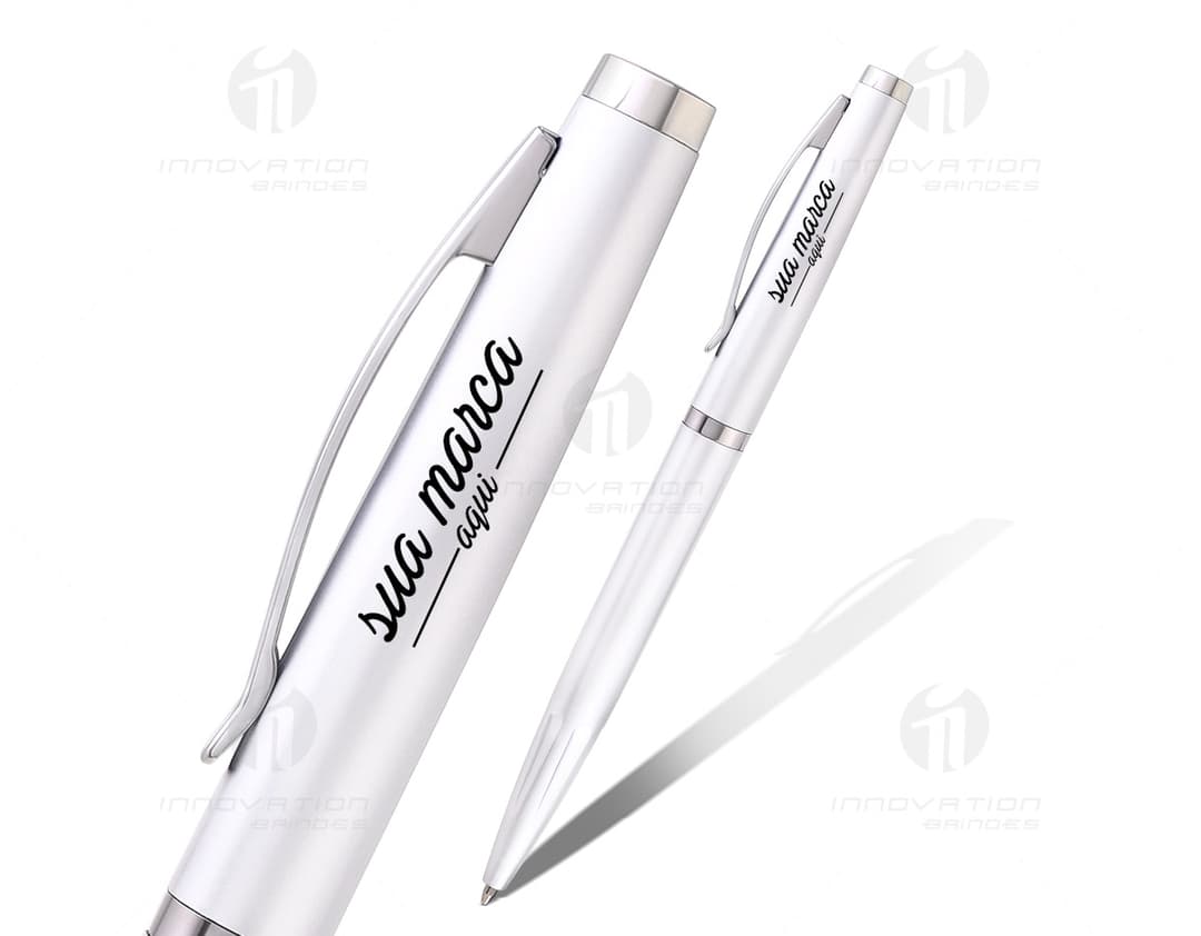 Caneta Plástica - 25: Ideal para uso no escritório ou em casa, esta caneta plástica possui tinta de alta qualidade que