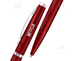 Caneta plástica de alta qualidade para brindes corporativos. Perfeita para assinar documentos importantes ou realizar