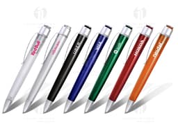 Caneta plástica de qualidade premium, perfeita para brindes corporativos. Com design moderno e resistente, ideal para uso no