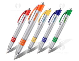 Caneta plástica - 43: Ideal para uso educacional e empresarial, essa caneta oferece qualidade e praticidade. Feita de