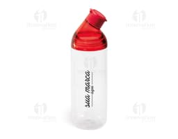 Bottle plastic de 900ml com tampa amarela. A imagem mostra um squeeze transparente, clean e fresh, adequado para armazenar