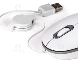 Mouse óptico moderno e tecnológico para computadores. Conexão USB, design compacto e precisa precisão para suas tarefas
