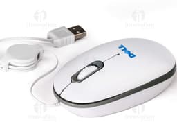 Mouse óptico moderno e prático para seu desktop. Conexão USB, equipamento eletrônico essencial para o uso do computador.