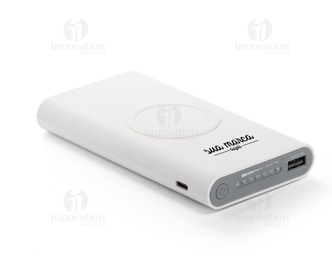 Wireless power bank 11000mAh with modern design and advanced technology. Perfect for charging electronic devices such as