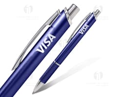 Caneta plástica - 67: Ideal para uso no escritório ou na escola, esta caneta possui um design moderno e resistente. Feita em