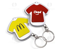 Chaveiro de plástico em formato de camisa, ideal para promover a segurança e o profissionalismo em sua empresa. Feito em