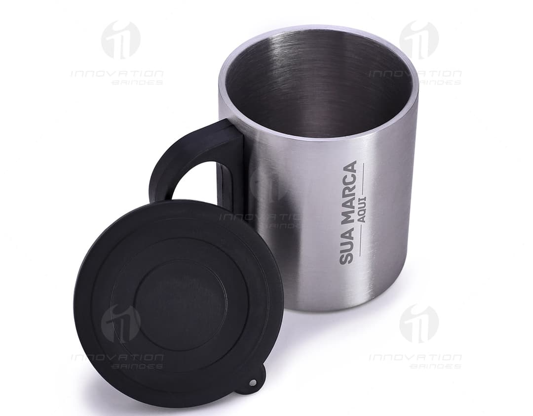 Caneca de metal 180ml, perfeita para se deliciar com sua bebida favorita! Feita em alumínio resistente e com acabamento