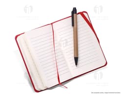 Synthetic leather notebook from the Moleskine brand, measuring 14x8.8 cm with 5 blank pages. Perfect for use in the office