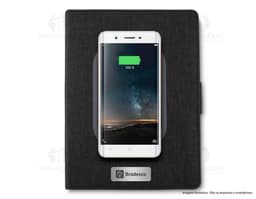 Bloco de anotações com powerbank para armazenar com segurança todas as suas ideias e manter seu dispositivo carregado em