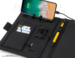 Bloco de anotações com powerbank - O acessório ideal para manter sua produtividade em alta! Armazene suas informações