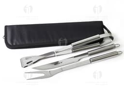 Kit Churrasco 22 Peças - Acessório de Metal para Churrascarias e Eventos Corporativos. Conjunto de Ferramentas de alta