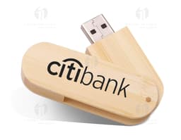 Pen Drive de Bambu Giratório 4GB - 02. Um brinde sofisticado e sustentável para presentear clientes e colaboradores. Feito de