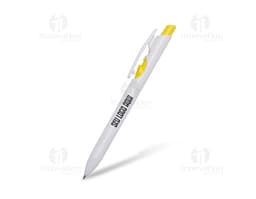 Caneta plástica personalizada de alta qualidade para brindes e eventos. Design moderno e cores vibrantes. Ideal para uma