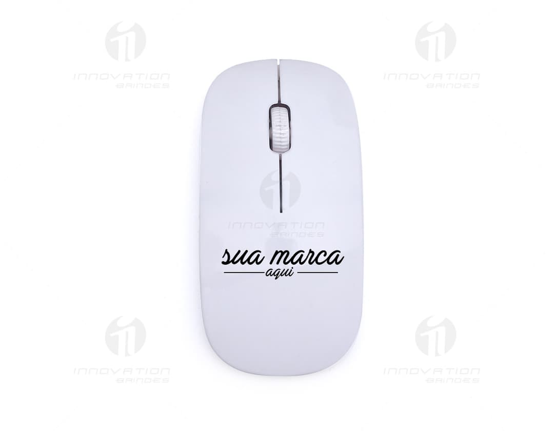 Mouse Óptico - 01: Equipamento eletrônico moderno para escritório. Design compacto, tecnologia wireless e conexão sem fio.