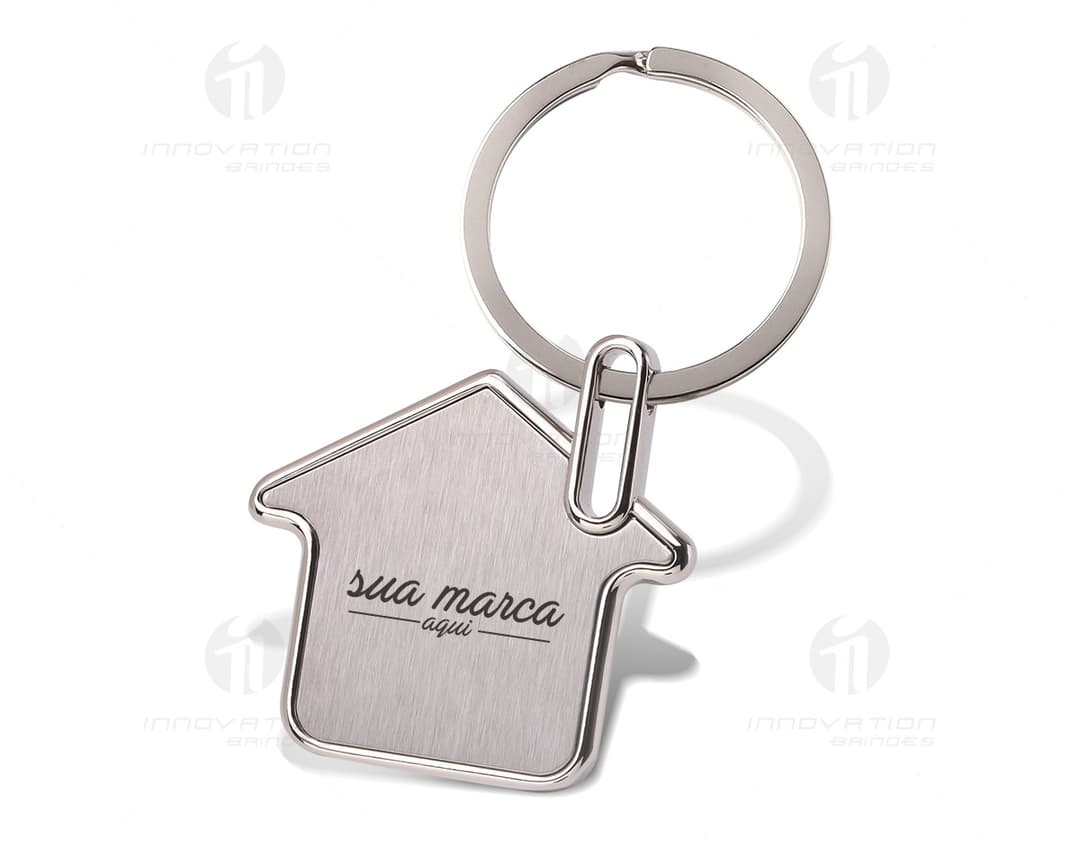 Chaveiro de metal para casa - Proteja o seu lar com estilo e segurança! Feito em aço resistente, este chaveiro garante a