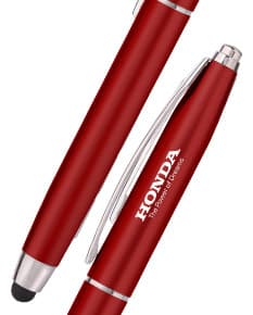 Caneta plástica com touch - 09: Escreva com estilo e precisão utilizando essa caneta versátil e moderna. Perfeita para uso no escritório, para estudar ou fazer negócios. Adquira já a sua!