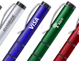Caneta plástica com marca texto, perfeita para o escritório ou escola. Ideal para assinar documentos, fazer anotações e