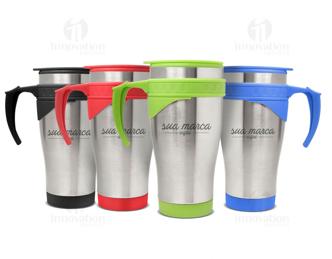 Caneca de metal 470ml - ideal para manter suas bebidas quentes ou geladas por mais tempo. Feita em metal resistente, com