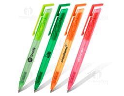 Caneta Plástica - 12: Ideal para escrita e desenho, esta colorida caneta é perfeita para uso no escritório, escola ou em