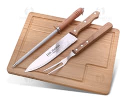 BBQ set with 28 stainless steel pieces for cutting, slicing, and preparing your food with ease. Perfect for BBQs at home or