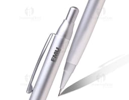 Lapiseira de metal elegante e prática para o seu escritório - O4. Design sofisticado em metal prateado. Perfeita para seu dia