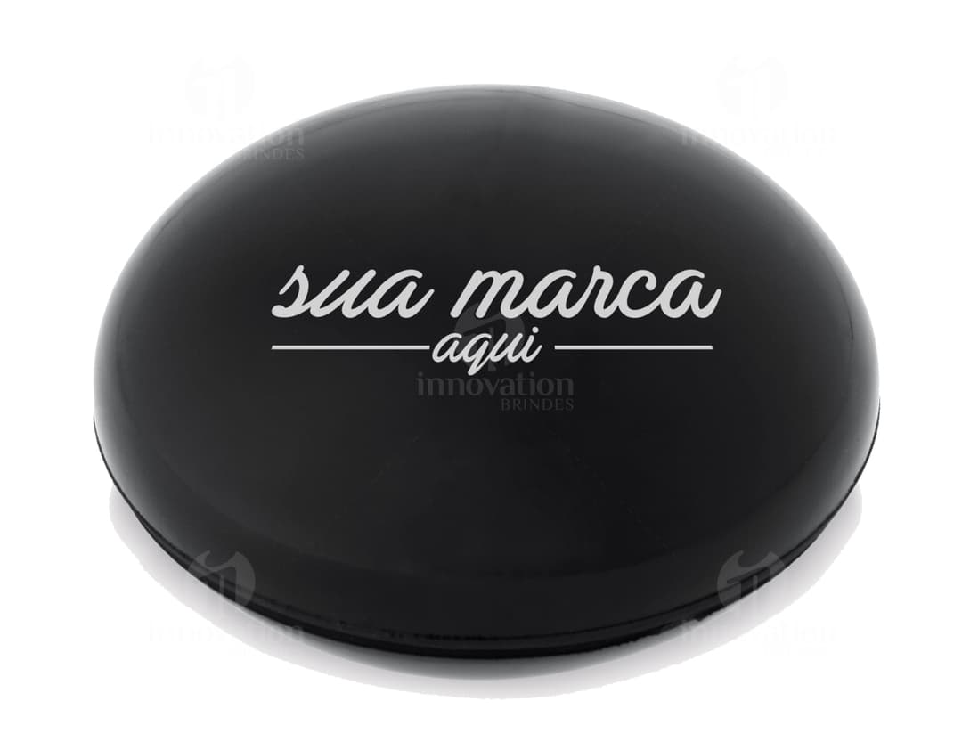 Caixa de som redonda de alta tecnologia, com design moderno e som de alta qualidade. Perfeita para ouvir suas músicas