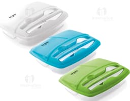 A moderna marmita plástica - 02, ideal para levar sua comida para o trabalho com praticidade e estilo. Acessório perfeito
