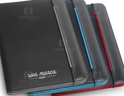 Carpeta A4 - 09 en cuero negro, con espacio para portátil, dispositivos, disco duro externo, documentos, pen drive