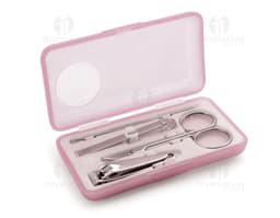 Kit manicure - 11 peças de alta qualidade em estojo de couro marrom. Ideal para negócios e viagens, mantenha suas unhas