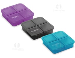 Porta Comprimidos Plástico - 04: Organize seus medicamentos de forma prática e segura. Feito em material resistente, ideal