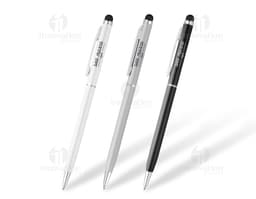 Caneta de metal com touch para escrita e uso em dispositivos eletrônicos. Ideal para escritório, escola e uso pessoal.