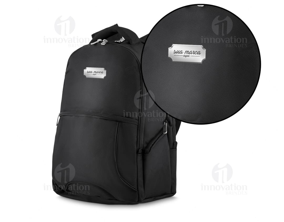 Black leather business travel backpack - modern and practical for storing your work equipment. Ideal for business