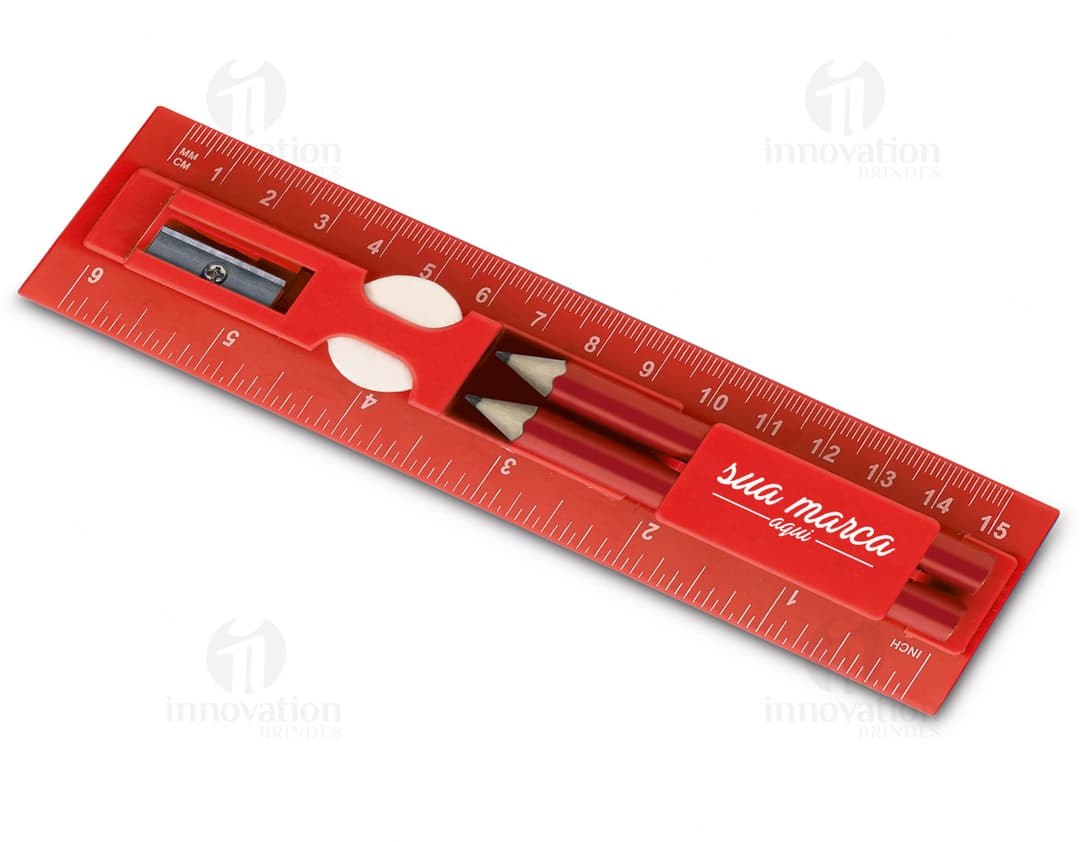 Kit com régua de 15 cm, ideal para quem busca precisão e praticidade. Este equipamento de plástico proporciona medidas com