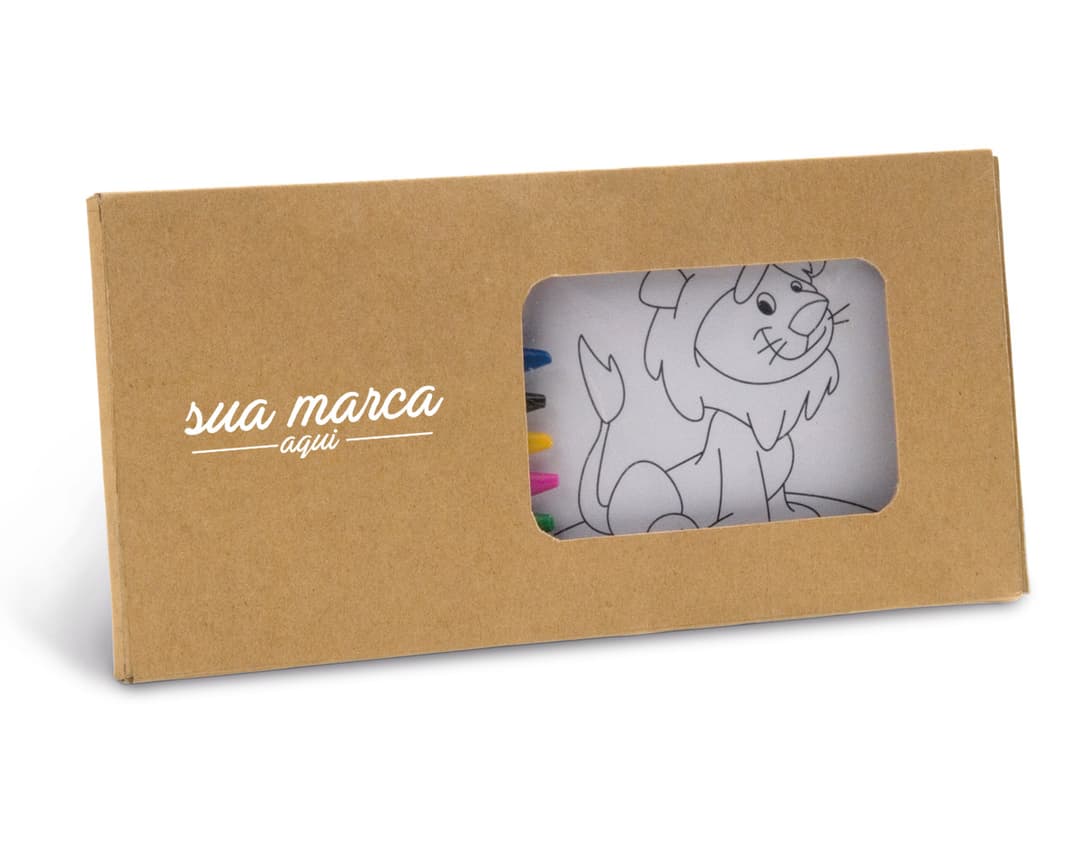 Coloring Kit: Envelope, Pencil Box, and Colored Paper to Gift and Decorate with Style. Ideal for Business and Office.