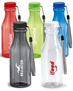 Squeeze plástico transparente de 510ml para água potável, com tampa de rosca. Ideal para hidratção durante atividades físicas e uso diário.