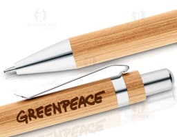 Caneta ecológica prata feita de material reciclado para escrita fluida e sustentável. Ideal para escritório, escola e casa.