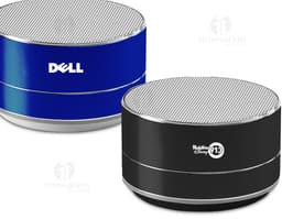 Caja de sonido moderna en aluminio con diseño elegante y brillante. Perfecta para su escritorio, ofreciendo calidad de sonido