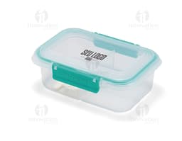 Fiambrera hermética de plástico 650ml, objeto moderno de color negro, diseño cerrado y seguro, ideal para almacenar alimentos