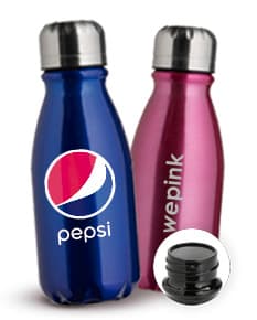 Garrafa de alumínio de 400ml para líquidos, contendo tampa. A garrafa é transparente e possui um design clean e moderno. Ideal para armazenar água, sucos ou outros líquidos, oferecendo praticidade e saúde.