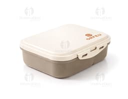 Marmita plástica de 900ml em design moderno e digital, perfeita para armazenar alimentos.