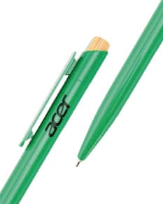CANETA PLÁSTICA C ACIONADOR DE BAMBU