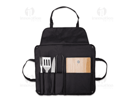 Mala de couro preta com zíper, alça e fivela, ideal para viagens de negócios ou lazer. Acessório de moda elegante e moderno