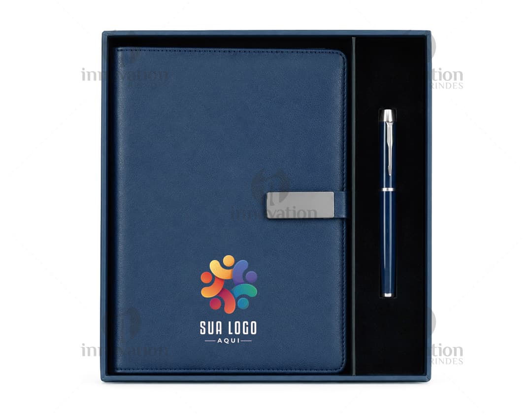Executive Kit 2 Pieces, consisting of a notebook, external drive, folder, device, computer, keyboard, black equipment