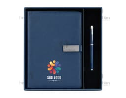 Executive Kit 2 Pieces, consisting of a notebook, external drive, folder, device, computer, keyboard, black equipment