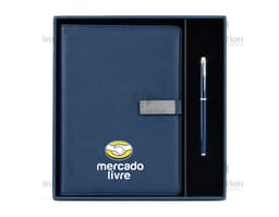 Executive Kit 2 Pieces, consisting of a notebook, external drive, folder, device, computer, keyboard, black equipment
